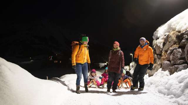 Abendschlitteln auf den Weissenbergen